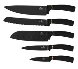 BERLINGERHAUS Sada nožů s magnetickým držákem 6 ks Black Rose Collection BH-2884