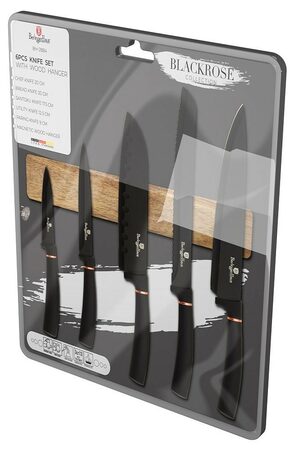 BERLINGERHAUS Sada nožů s magnetickým držákem 6 ks Black Rose Collection BH-2884