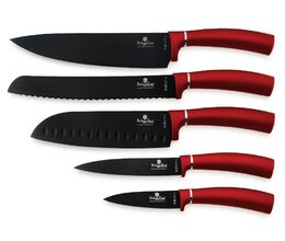 BERLINGERHAUS Sada nožů s magnetickým držákem 6 ks Burgundy Metallic Line BH-2886