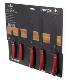 BERLINGERHAUS Sada nožů s magnetickým držákem 6 ks Burgundy Metallic Line BH-2886