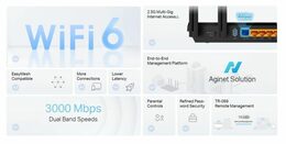 WiFi router TP-Link EX510 Pro WiFi 6 AP AX1800, 4x GLAN, 1x 2.5GWAN, 574Mbps 2,4/ 1202Mbps 5GHz, TR-069