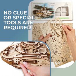 Ugears 3D dřevěné mechanické puzzle Remorkér
