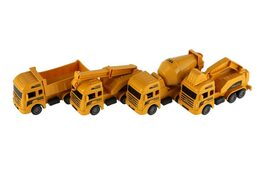 Auto stavební plast 12cm na zpětné natažení 4 druhy 12ks v boxu