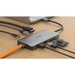 USB Hub D-Link USB-C/HDMI, 3x USB 3.0, RJ45, USB-C, SD, Micro SD