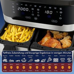Proficook FR 1242 horkovzdušná fritéza 2x4,5L, XXL