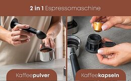 ProfiCook ES-KA 1266 espresso 2v1 (20 barů),pákové, nástavec na kapsle