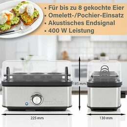 ProfiCook EK 1275 vařič vajec a omelet 8ks nerez
