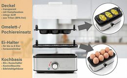 ProfiCook EK 1275 vařič vajec a omelet 8ks nerez
