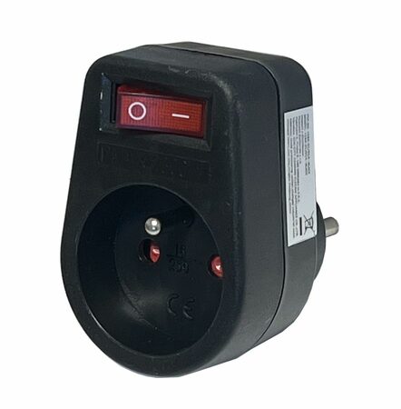 Konnoc DX-FZBK-01/01A 1x zásuvka s vypínačem černá