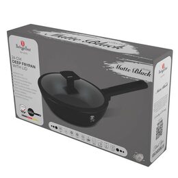 BERLINGERHAUS Pánev hluboká s titanovým povrchem a poklicí 24 cm Matte Black Collection BH-8179