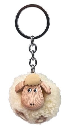 2Kids Toys Dřevěná klíčenka pompon Ovce