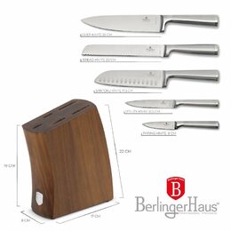 BERLINGERHAUS Sada nožů se stojanem z akátového dřeva 6 ks Stainless steel BH-3124