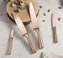 BERLINGERHAUS Sada nožů se stojanem z akátového dřeva 6 ks Taupe Collection BH-3126