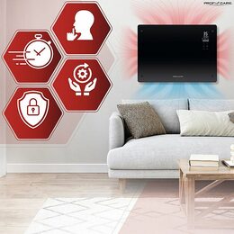 ProfiCare GKH 3118 konvektor skleněný černý