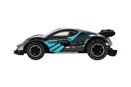Auto RC sportovní plast 2,4GHz 20cm na baterie šedo-tyrkysové v krabici 24x12x14cm