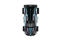 Auto RC sportovní plast 2,4GHz 20cm na baterie šedo-tyrkysové v krabici 24x12x14cm