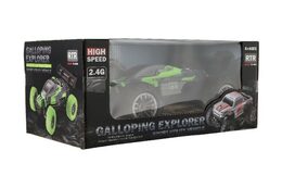 Auto RC Buggy rychlostní 2,4GHz plast 25cm na baterie zelené v krabici 31x14x18cm