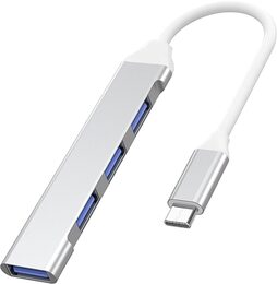 USB hub PremiumCord USB-C na USB3.2 A + 3x USB2.0 A , hliníkové pouzdro