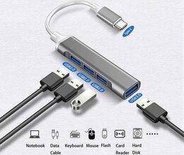 USB hub PremiumCord USB-C na USB3.2 A + 3x USB2.0 A , hliníkové pouzdro