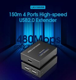 Extender PremiumCord 4-port USB 2.0 Cat5/Cat5e/Cat6 do 150m