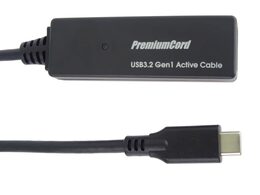 Kabel PremiumCord USB-C repeater prodlužovací Male-Female, 5Gbps 10m