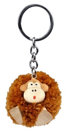2Kids Toys Dřevěná klíčenka pompon Opice