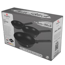 BERLINGERHAUS Sada pánví s titanovým povrchem 3 ks Matte Black Collection BH-8195