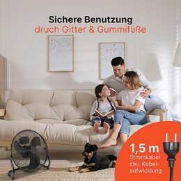 ProfiCare VL 3067 BK podlahový ventilátor černý 50cm
