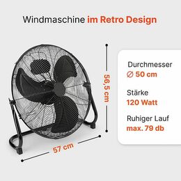 ProfiCare VL 3067 BK podlahový ventilátor černý 50cm