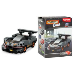 Stavebnice Blocks Cars - auta plast na zpětné natažení mix druhů  v krabičce 10x13x6cm