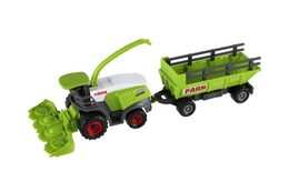 Kombajn/řezačka s vlekem plast 22cm na volný chod v krabici 27x12,5x6cm