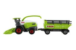 Kombajn/řezačka s vlekem plast 22cm na volný chod v krabici 27x12,5x6cm