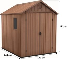 Zahradní domek Keter Darwin 6 x 8 hnědý, s podlahou