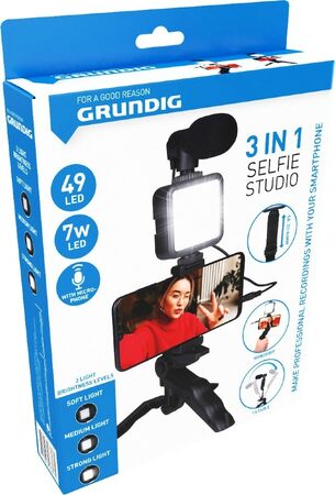 GRUNDIG Selfie studio s osvětlením a tripod ED-223813