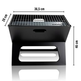 BBQ COLLECTION Gril na dřevěné uhlí skládací 46 x 37 cm ED-224901