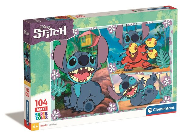 Clementoni - Puzzle 104 maxi Disney Stitch
