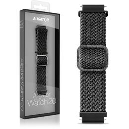 Řemínek Aligator 20AW0006, textilní 20mm - černý