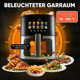 ProfiCook FR 1287 H dvojitá horkovzdušná fritéza s barevným displejem 8l