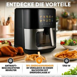 ProfiCook FR 1287 H dvojitá horkovzdušná fritéza s barevným displejem 8l