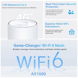 Modem TP-Link Deco X10-4G(1-pack) LTE6 s WiFi routerem, AX1500, WiFi 6, 3x GLAN, 2,4/5GHz