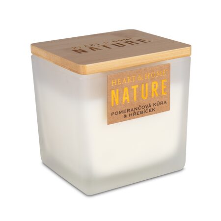 Svíčka 210g NATURE Pomerančová kůra & hřebíček_x23
