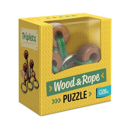 Wood & Rope puzzle - Triplets