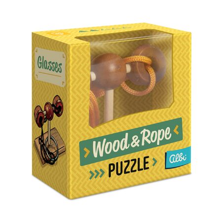 Wood & Rope puzzle - Glasses