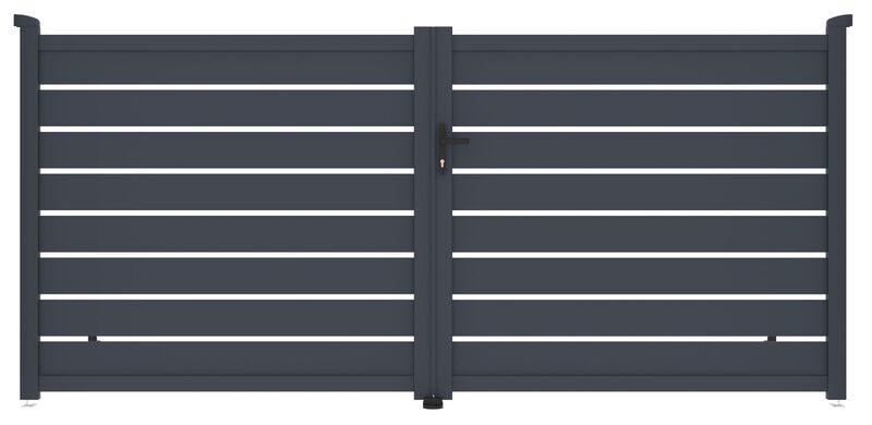 Brána G21 Reno 350x158 cm dvoukřídlá, antracitová
