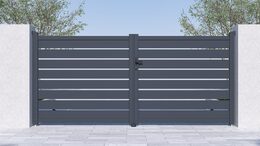 Brána G21 Reno 350x158 cm dvoukřídlá, antracitová