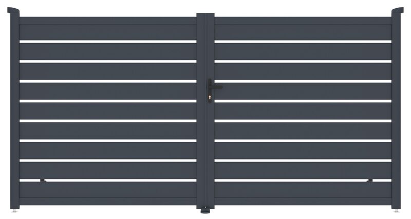 Brána G21 Reno 350x176 cm dvoukřídlá, antracitová