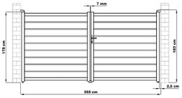 Brána G21 Reno 350x176 cm dvoukřídlá, antracitová