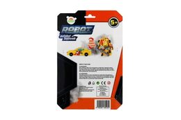 Transformer auto/robot plast 14cm žlutý na kartě 17x26x6cm