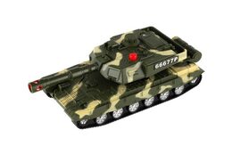 Tank plast 20cm na setrvačník na baterie se světlem se zvukem v krabici 23x14x11cm