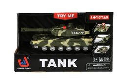 Tank plast 20cm na setrvačník na baterie se světlem se zvukem v krabici 23x14x11cm
